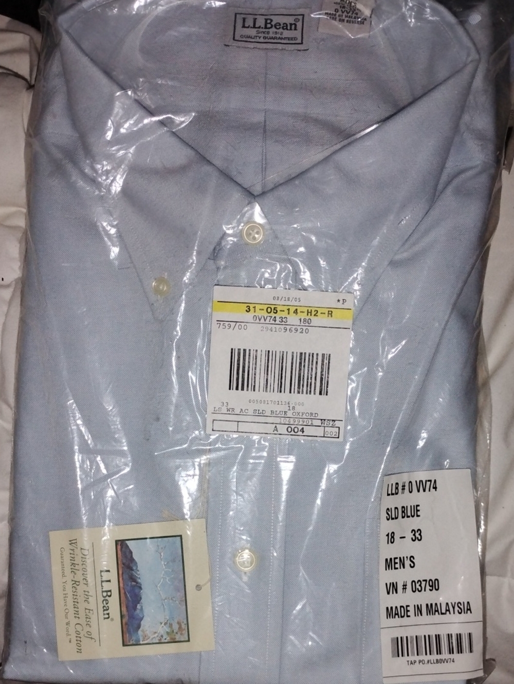 L.L. Bean Light Blue Oxford Button-Down Shirt